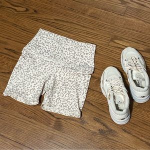 Cheetah Print High Waisted Biker Shorts with Pockets